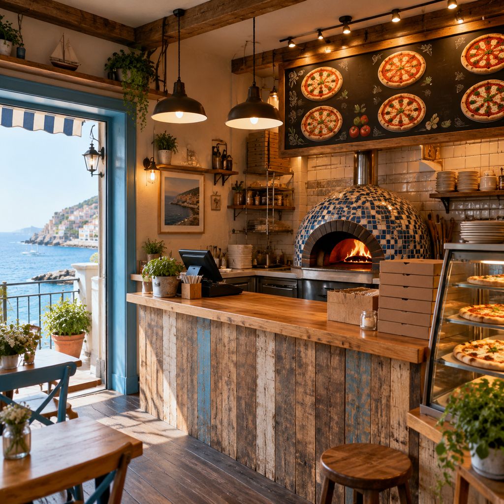 Inside the pizza shop on York Street